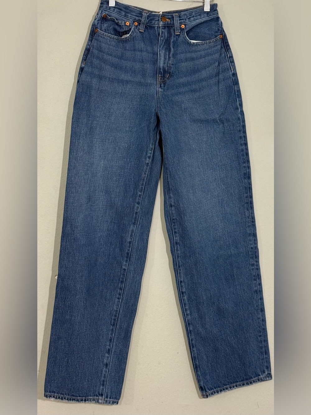 Madewell Baggy Straight Jeans Size 27 Medium Wash High Rise Denim - Picture 1 of 14